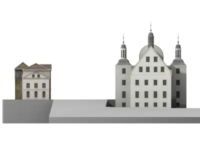 Romantic moated castle 3D model