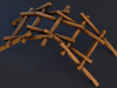 Da Vinci Inventions - Self Supporting Bridge Low-poly 3D model