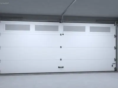 Electric Garage Doors White Rigged for Maya 3D model