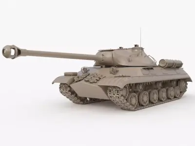 Tank IS 3M Clay V Ray 3D model