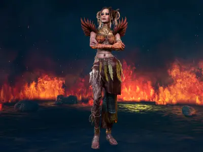 Maya Priestess Low-poly 3D model