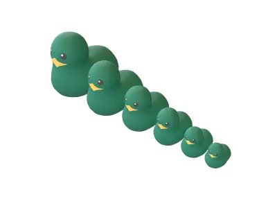 Matryoshka Duck Decoration V1 002 Low-poly 3D model