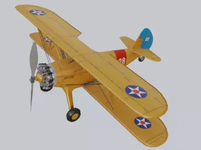 BOEING-STEARMAN MODEL 175 Low-poly 3D model
