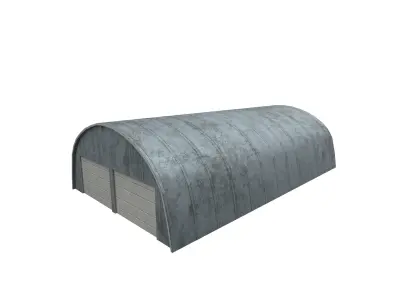 Semi Circle Plane Hangar Low-poly 3D model