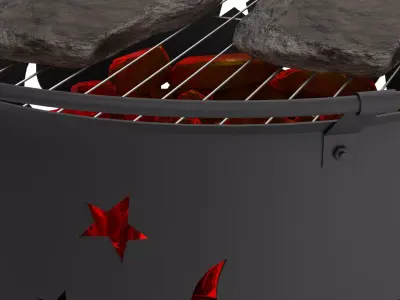 Outdoor BBQ Grill Low-poly 3D model