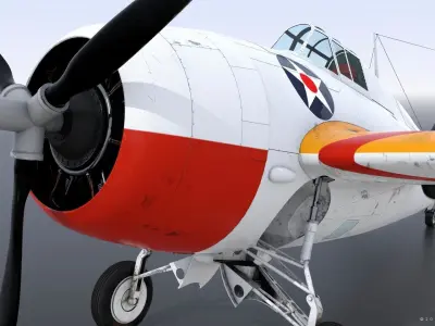 F4F-3 WILDCAT VF7 - 7F3 Low-poly 3D model