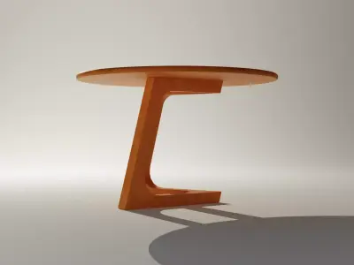 Wooden Round Coffee Table 3D Model  Free low-poly 3D model