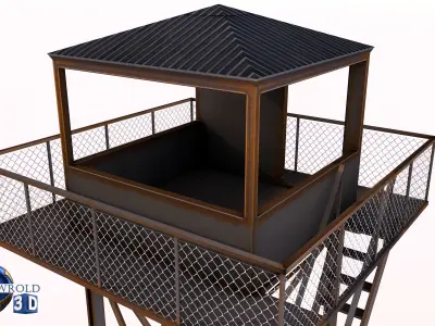 Lowpoly Lookout Tower 3d model Low-poly 3D model