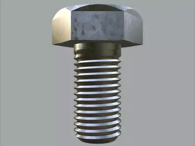 Steel Stained Hex M6 High-Precision with 4K PBR Textures 3D model