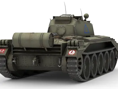 Crusader AA-2 - British Anti-Aircraft Tank WWII 3D Model Low-poly 3D model