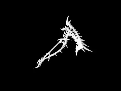 Bone Scythe Low-poly 3D model