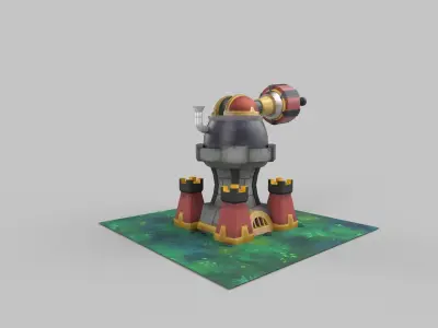 Canon tower Low-poly 3D model