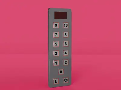 Elevator control panel 2 Low-poly 3D model