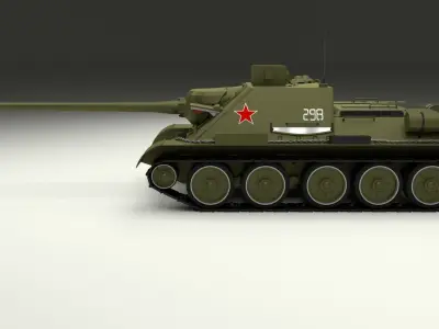 SU 100 with Interior 3D model