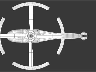 Neon Helicopter - Animated 3D model