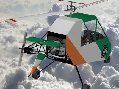 Husky ultralight helicopter 3D model