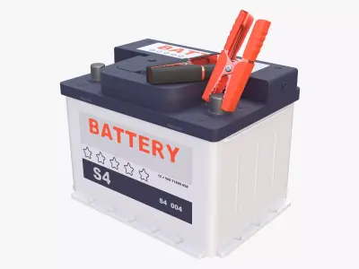 Car Battery with Jumper Clamps M1 3D model