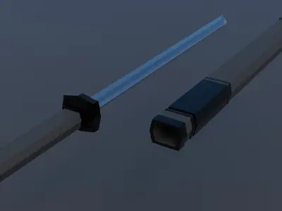 Samurai sword Low-poly 3D model