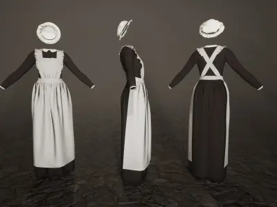 Victorian Maids Low-poly 3D model
