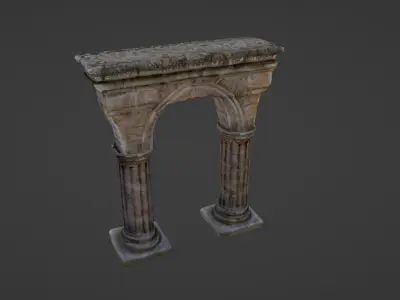 Marbled Elegance A Classic Stone Archway 3D Model 3D model