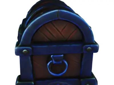 Stylized Treasure Chest Free low-poly 3D model purchase