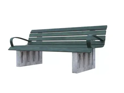 Old Wooden Bench Low-poly 3D model purchase