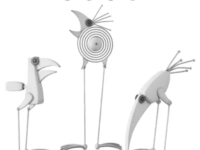 Decorative Birds Sculptures Vol-4 3D model