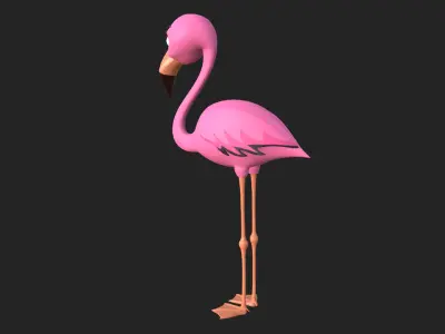 Flamingo cartoon 02 3D model