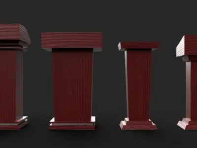 Speech stand 2 - group 3D model