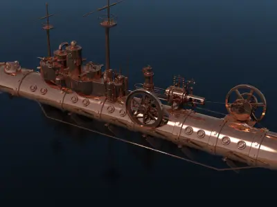 Steampunk Alligator 3D model