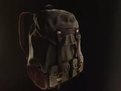 Backpack 2 Low-poly 3D model