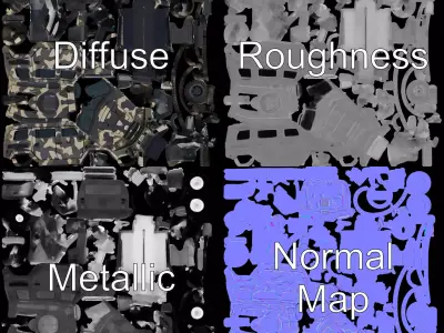 Camouflage Armored Vehicle model pack Low-poly 3D model