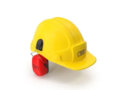 Safety Helmet with Ears Cover 3D model