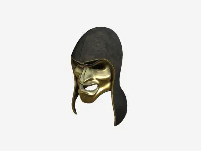 Assassin Mask A06 Gold Black- Character Design Fashion Low-poly 3D model
