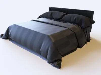 Black Bed Free 3D model