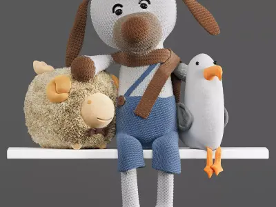 Toys dolls-dog sheep Seagull 3D model