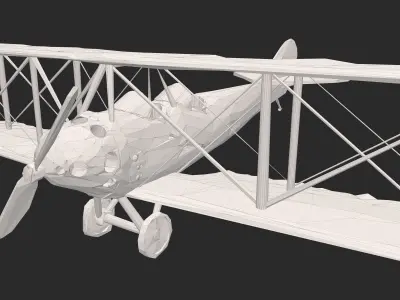 Biplane Low Poly 3D model