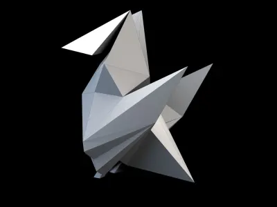 Origami Bird  Low-poly 3D model