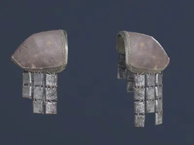 Leather Pauldron Low-poly 3D model