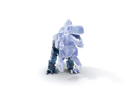 Futuristic Dinosaur Robot Model Pack Low-poly 3D model
