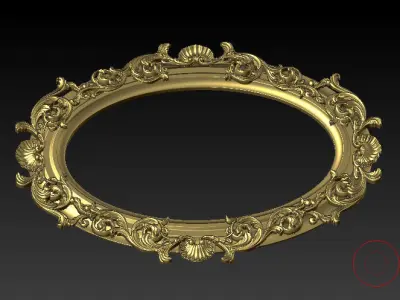 Classic mirror frame inlaid wood  interior luxurious 3D model A2 3D model