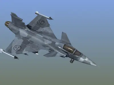 JAS 39 Gripen Low-poly 3D model