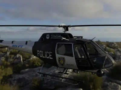 Police Helecopter Free low-poly 3D model