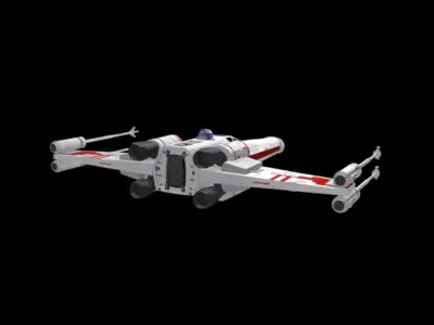 X-wing star wars fighter 3D model
