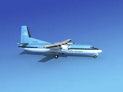 Fokker 50 KLM City Hopper 3D model