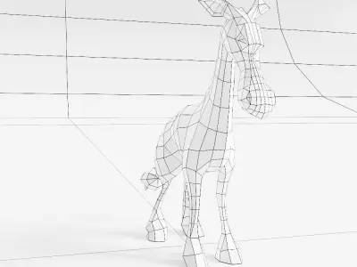 Horse cartoon 3d model  Low-poly 3D model