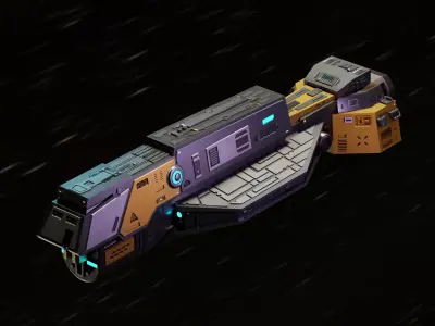 Ninveh Cargo Spaceship Low-poly 3D model