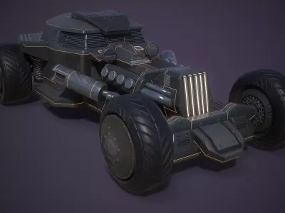Steampunk-Auto Militar 365 Mercedes-Benz Low-poly 3D model