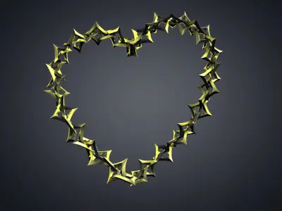 tool Chains editable link metal plated steel anchor 3D model