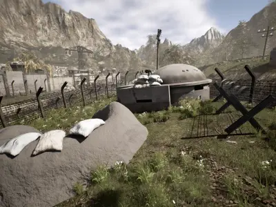 Military Bunkers Low-poly 3D model